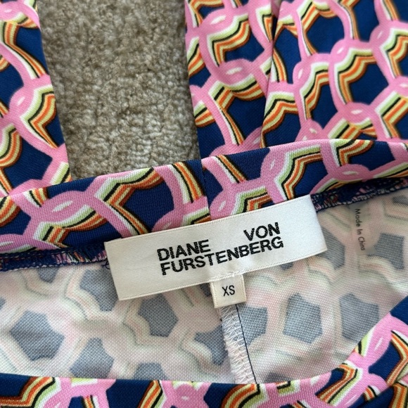 Diane Von Furstenberg Brooklyn Matte Jersey Pants in Micro Net Deep Blue Size XS - Picture 10 of 10